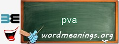 WordMeaning blackboard for pva